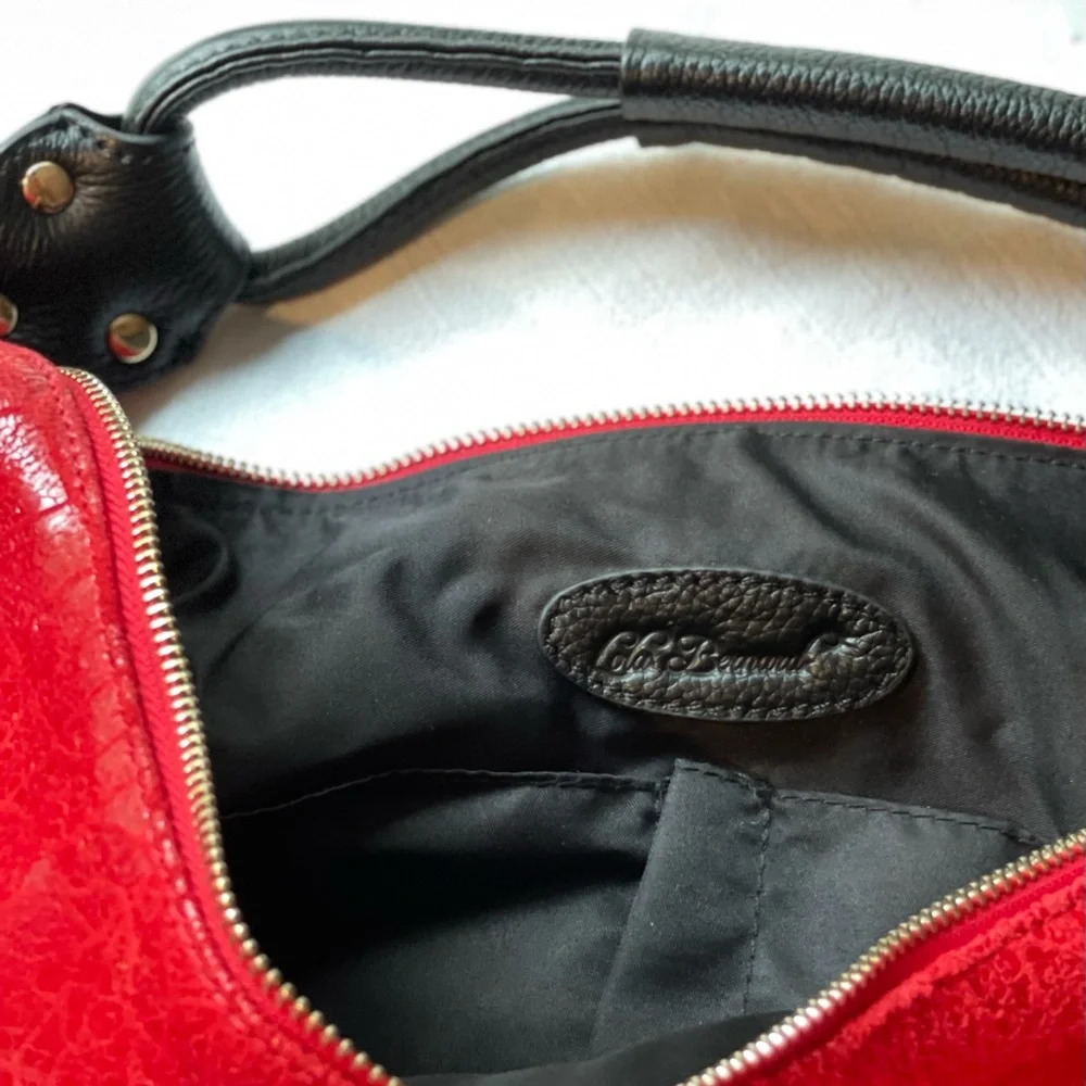 Stylish Red Hobo Bag with Black Handles - Women Bags Hobos